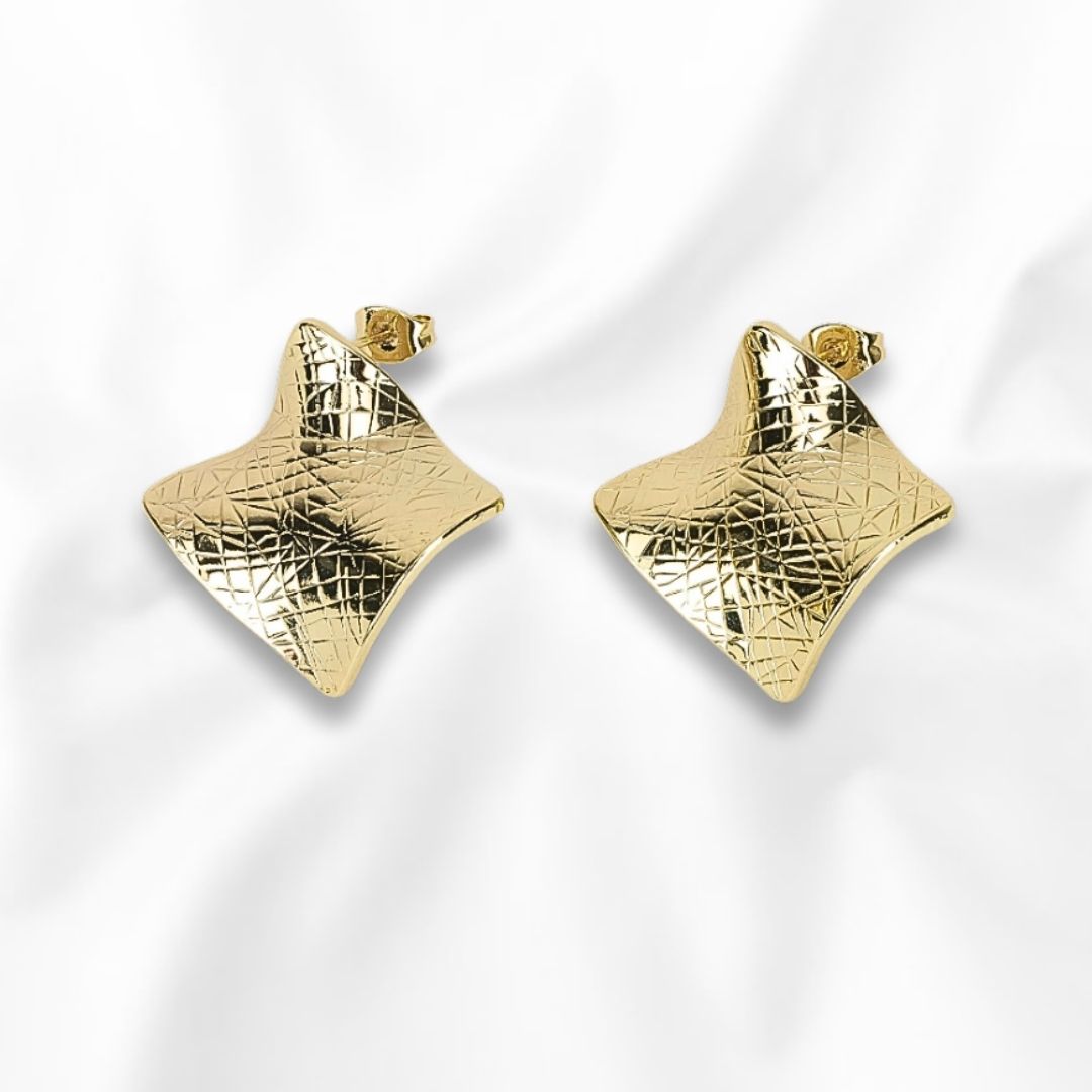 Arete Broquel Rombo Esmerilado