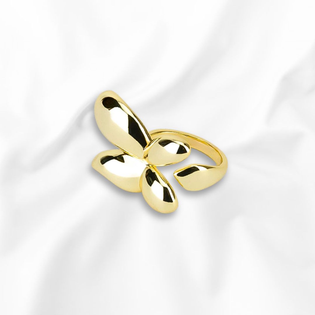 Anillo de Dama Sistema Ajustable con Mariposa