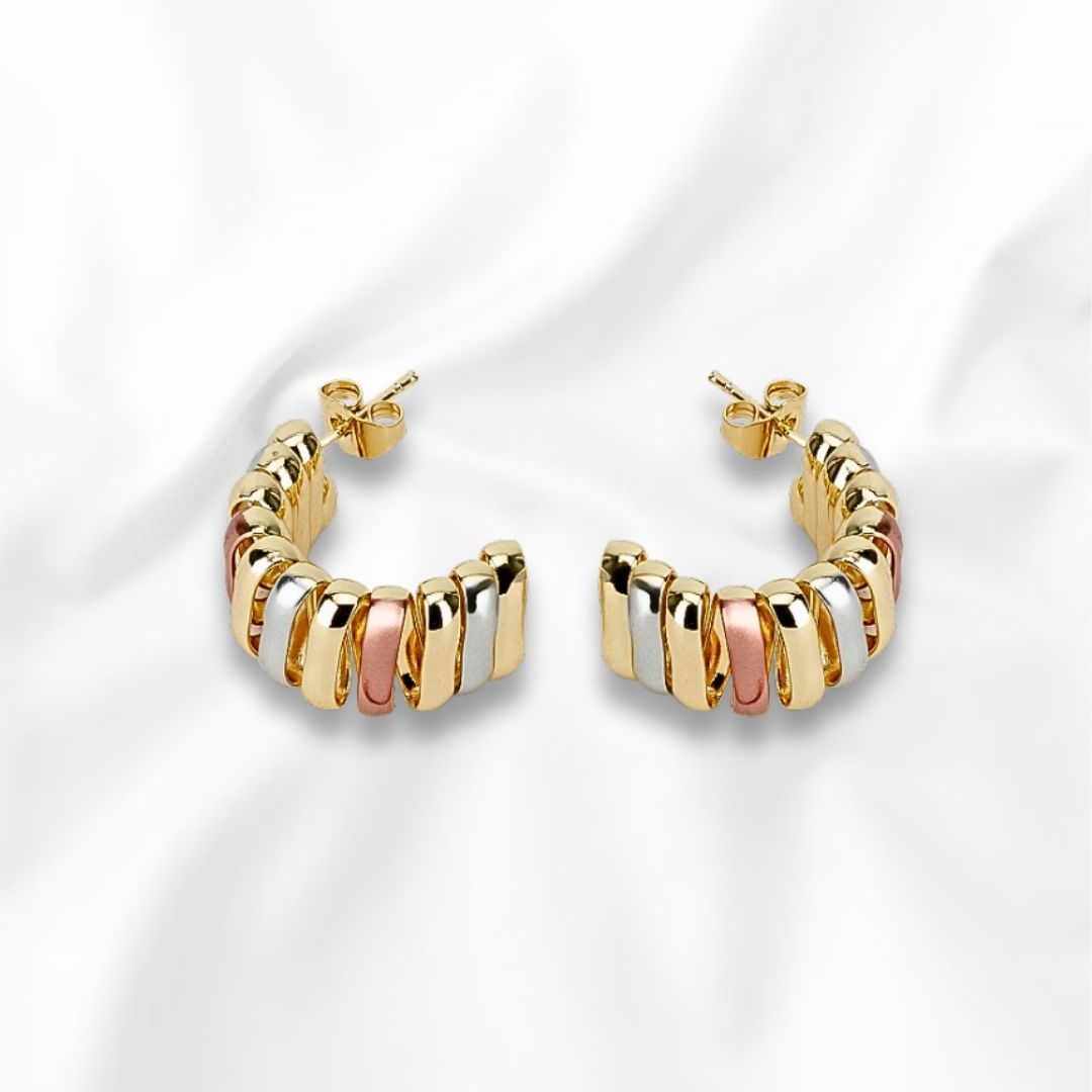 Arete Broquel Luna Rosa