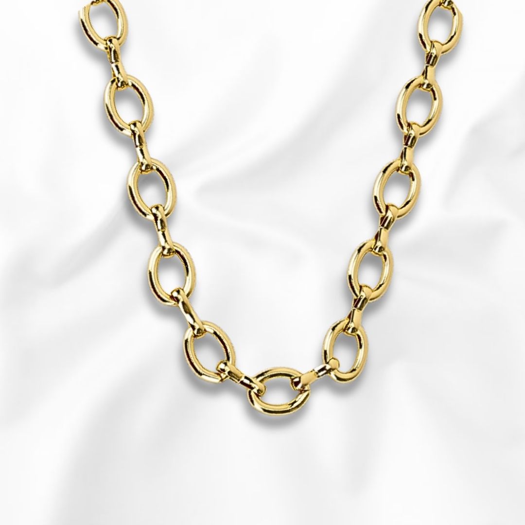 Collar Diseño Cadena de Eslabones Ovalados  de 40cm