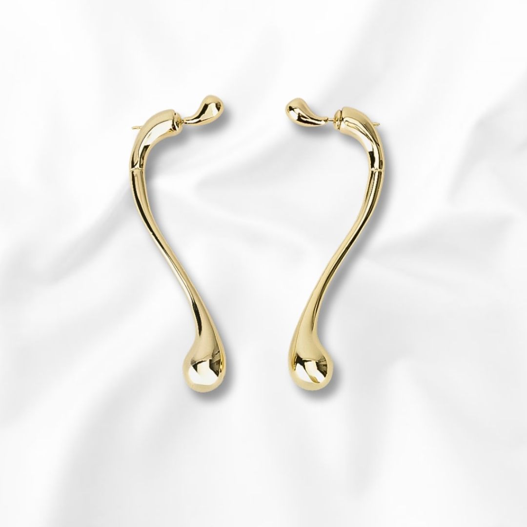 Arete Largo Diseño de Gota Fundida